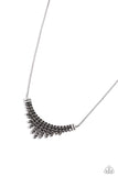 Dramatic Diadem - Silver Necklace - Paparazzi Accessories Necklace Bedazzle Me Pretty Mobile Fashion Boutique