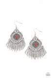 Dream a Little DREAMCATCHER - Red Earrings - Paparazzi Accessories Earrings Bedazzle Me Pretty Mobile Fashion Boutique