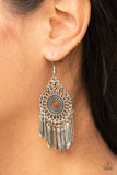 Dream a Little DREAMCATCHER - Red Earrings - Paparazzi Accessories Earrings Bedazzle Me Pretty Mobile Fashion Boutique