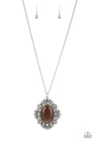 Dream Board Dazzle - Brown Necklace - Paparazzi Accessories Necklace Bedazzle Me Pretty Mobile Fashion Boutique