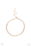 Dream Duo - Gold Choker Necklace - Paparazzi Accessories Necklace Bedazzle Me Pretty Mobile Fashion Boutique