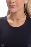 Dream Duo - Gold Choker Necklace - Paparazzi Accessories Necklace Bedazzle Me Pretty Mobile Fashion Boutique