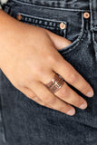 Dream Louder - Copper Ring - Paparazzi Accessories Ring Bedazzle Me Pretty Mobile Fashion Boutique