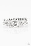 Dream Sparkle - White Ring - Paparazzi Accessories Ring Bedazzle Me Pretty Mobile Fashion Boutique