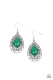 Dream STAYCATION - Green Earrings - Paparazzi Accessories Earrings Bedazzle Me Pretty Mobile Fashion Boutique