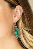 Dream STAYCATION - Green Earrings - Paparazzi Accessories Earrings Bedazzle Me Pretty Mobile Fashion Boutique