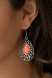 Dream STAYCATION - Orange Earrings - Paparazzi Accessories Earrings Bedazzle Me Pretty Mobile Fashion Boutique