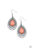 Dream STAYCATION - Orange Earrings - Paparazzi Accessories Earrings Bedazzle Me Pretty Mobile Fashion Boutique
