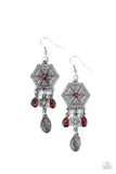 Dreamcatcher Delight - Orange Earrings - Paparazzi Accessories Earrings Bedazzle Me Pretty Mobile Fashion Boutique