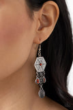 Dreamcatcher Delight - Orange Earrings - Paparazzi Accessories Earrings Bedazzle Me Pretty Mobile Fashion Boutique
