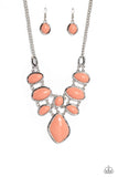 Dreamily Decked Out - Orange Necklace - Paparazzi Accessories Necklace Bedazzle Me Pretty Mobile Fashion Boutique