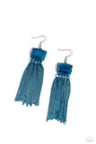 Dreaming Of TASSELS - Blue Earrings - Paparazzi Accessories Earrings Bedazzle Me Pretty Mobile Fashion Boutique