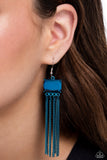Dreaming Of TASSELS - Blue Earrings - Paparazzi Accessories Earrings Bedazzle Me Pretty Mobile Fashion Boutique