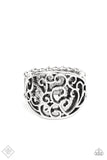 Dreamy Date Night - Silver Ring - Paparazzi Accessories Ring Bedazzle Me Pretty Mobile Fashion Boutique