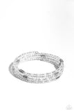 Dreamy Debut - White Bracelet - Paparazzi Accessories Bracelet Bedazzle Me Pretty Mobile Fashion Boutique