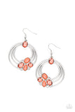 Dreamy Dewdrops - Orange Earrings - Paparazzi Accessories Earrings Bedazzle Me Pretty Mobile Fashion Boutique