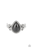 Dreamy Droplets - Black Ring - Paparazzi Accessories Ring Bedazzle Me Pretty Mobile Fashion Boutique