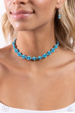 Dreamy Duchess - Blue Necklace - Paparazzi Accessories Necklace Bedazzle Me Pretty Mobile Fashion Boutique