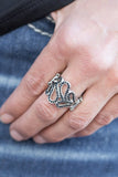 Dress It Up - Black Ring - Paparazzi Accessories Ring Bedazzle Me Pretty Mobile Fashion Boutique