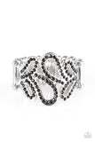Dress It Up - Black Ring - Paparazzi Accessories Ring Bedazzle Me Pretty Mobile Fashion Boutique