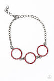 Dress The Part - Red Bracelet - Paparazzi Accessories Bracelet Bedazzle Me Pretty Mobile Fashion Boutique