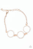 Dress The Part - Rose Gold Bracelet - Paparazzi Accessories Bracelet Bedazzle Me Pretty Mobile Fashion Boutique