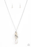 Drip Drop Dazzle - White Necklace - Paparazzi Accessories Necklace Bedazzle Me Pretty Mobile Fashion Boutique