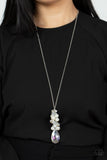 Drip Drop Dazzle - White Necklace - Paparazzi Accessories Necklace Bedazzle Me Pretty Mobile Fashion Boutique