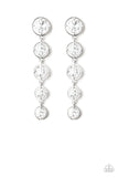 Drippin In Starlight - White Earrings - Paparazzi Accessories Earrings Bedazzle Me Pretty Mobile Fashion Boutique