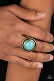 Drive You Wild - Brass Ring - Paparazzi Accessories Ring Bedazzle Me Pretty Mobile Fashion Boutique