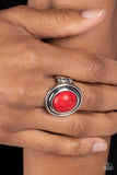 Drive You Wild - Red Ring - Paparazzi Accessories Ring Bedazzle Me Pretty Mobile Fashion Boutique