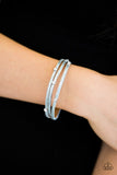 Drop A SHINE - Blue Bracelet - Paparazzi Accessories Bracelet Bedazzle Me Pretty Mobile Fashion Boutique