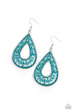 Drop Anchor - Blue Earrings - Paparazzi Accessories Earrings Bedazzle Me Pretty Mobile Fashion Boutique