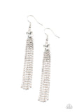 Drop-Dead Dainty - White Earrings - Paparazzi Accessories Earrings Bedazzle Me Pretty Mobile Fashion Boutique