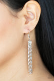Drop-Dead Dainty - White Earrings - Paparazzi Accessories Earrings Bedazzle Me Pretty Mobile Fashion Boutique