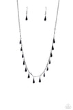 Drop-Dead Dance - Black Necklace - Paparazzi Accessories Necklace Bedazzle Me Pretty Mobile Fashion Boutique