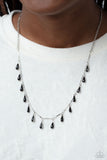 Drop-Dead Dance - Black Necklace - Paparazzi Accessories Necklace Bedazzle Me Pretty Mobile Fashion Boutique