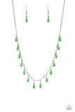 Drop-Dead Dance - Green Necklace - Paparazzi Accessories Necklace Bedazzle Me Pretty Mobile Fashion Boutique