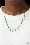 Drop-Dead Dance - Green Necklace - Paparazzi Accessories Necklace Bedazzle Me Pretty Mobile Fashion Boutique