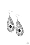 Drop-Dead Dazzle - Black Earrings - Paparazzi Accessories Earrings Bedazzle Me Pretty Mobile Fashion Boutique