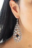 Drop-Dead Dazzle - Black Earrings - Paparazzi Accessories Earrings Bedazzle Me Pretty Mobile Fashion Boutique