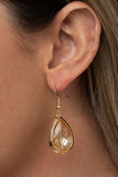 Drop-Dead Duchess - Gold Earrings - Paparazzi Accessories Earrings Bedazzle Me Pretty Mobile Fashion Boutique