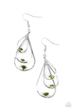 Drop Down Dazzle - Green Earrings - Paparazzi Accessories Earrings Bedazzle Me Pretty Mobile Fashion Boutique