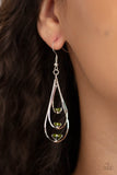 Drop Down Dazzle - Green Earrings - Paparazzi Accessories Earrings Bedazzle Me Pretty Mobile Fashion Boutique