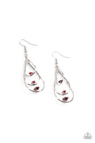 Drop Down Dazzle - Red Earrings - Paparazzi Accessories Earrings Bedazzle Me Pretty Mobile Fashion Boutique