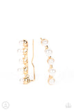 Drop-Top Attitude - Gold Post Earrings - Paparazzi Accessories Post Earrings FS-Bedazzle Me Pretty Mobile Fashion Boutique
