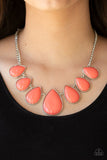 Drop Zone - Orange Necklace - Paparazzi Accessories Necklace Bedazzle Me Pretty Mobile Fashion Boutique