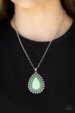 DROPLET Like Its Hot - Green Necklace - Paparazzi Accessories Necklace Bedazzle Me Pretty Mobile Fashion Boutique