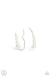 Dropping into Divine - White Post Earrings - Paparazzi Accessories Post Earrings Bedazzle Me Pretty Mobile Fashion Boutique