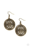 Dubai Décor - Brass Earrings - Paparazzi Accessories Earrings Bedazzle Me Pretty Mobile Fashion Boutique